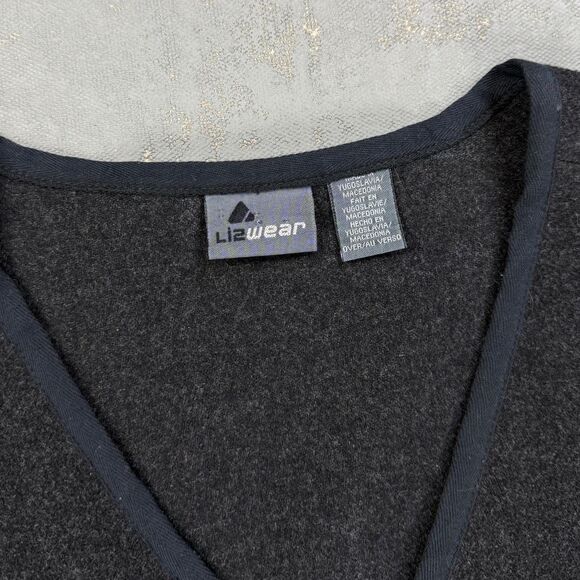 Vintage 80s-90s Liz Wear Wool Blend Flannel Button Up Vest Fits L-XL - Picture 3 of 4